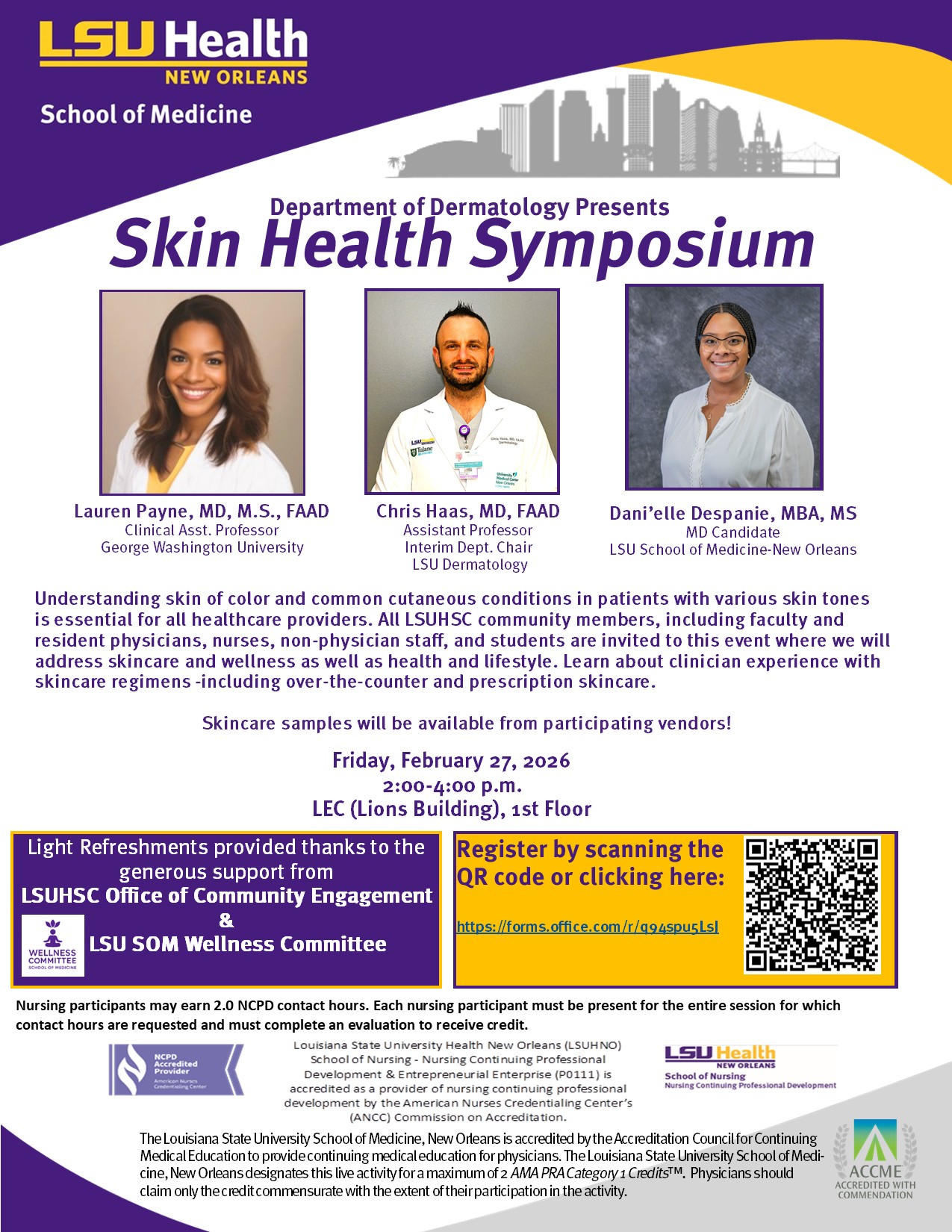 Skin Health Symposium flier