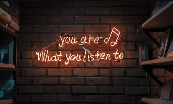 "you are what you listen to" neon lights